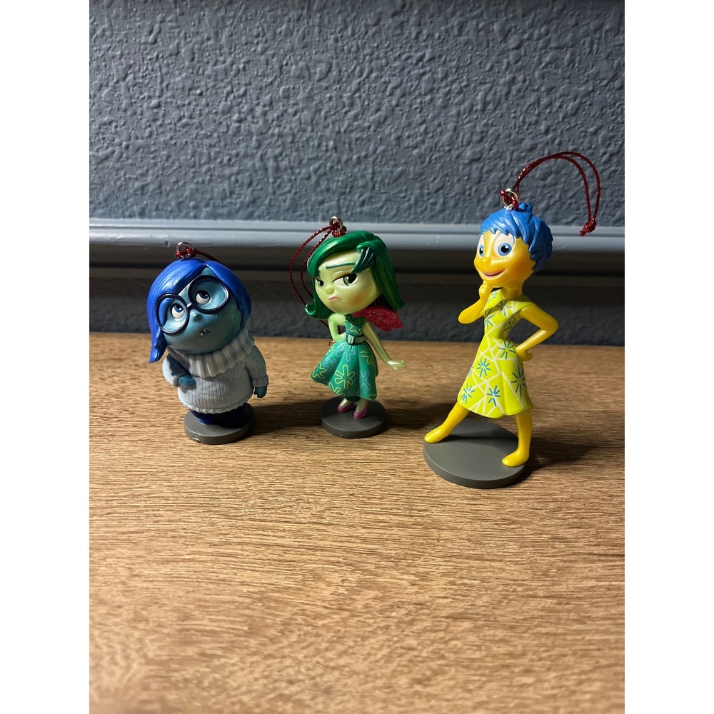 Disney Pixar Inside Out Emotion Figurines Sadness Disgust Joy Ornament Set